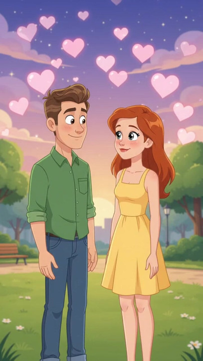 "A sweet 💕 cartoon moment of love"