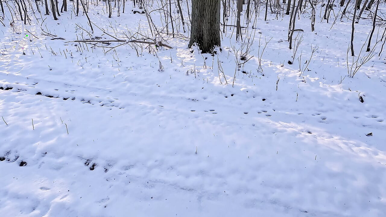 Ass spanking in the snow