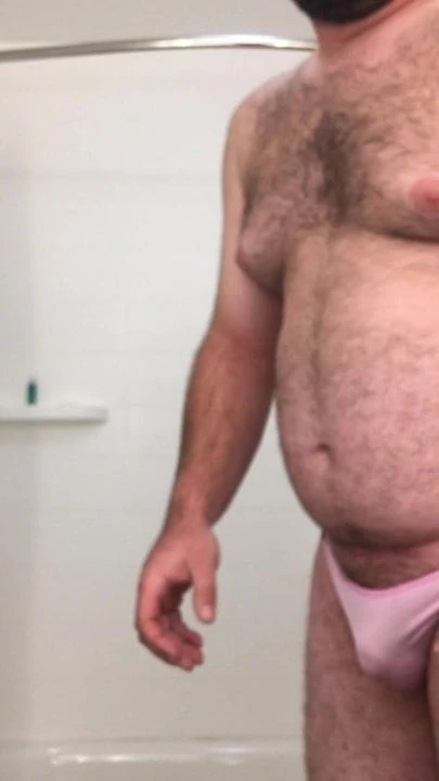 Pink thong pee