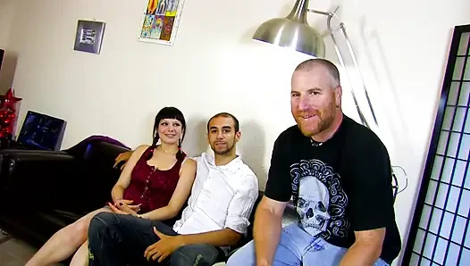 Casting chick is getting fucked on the couch