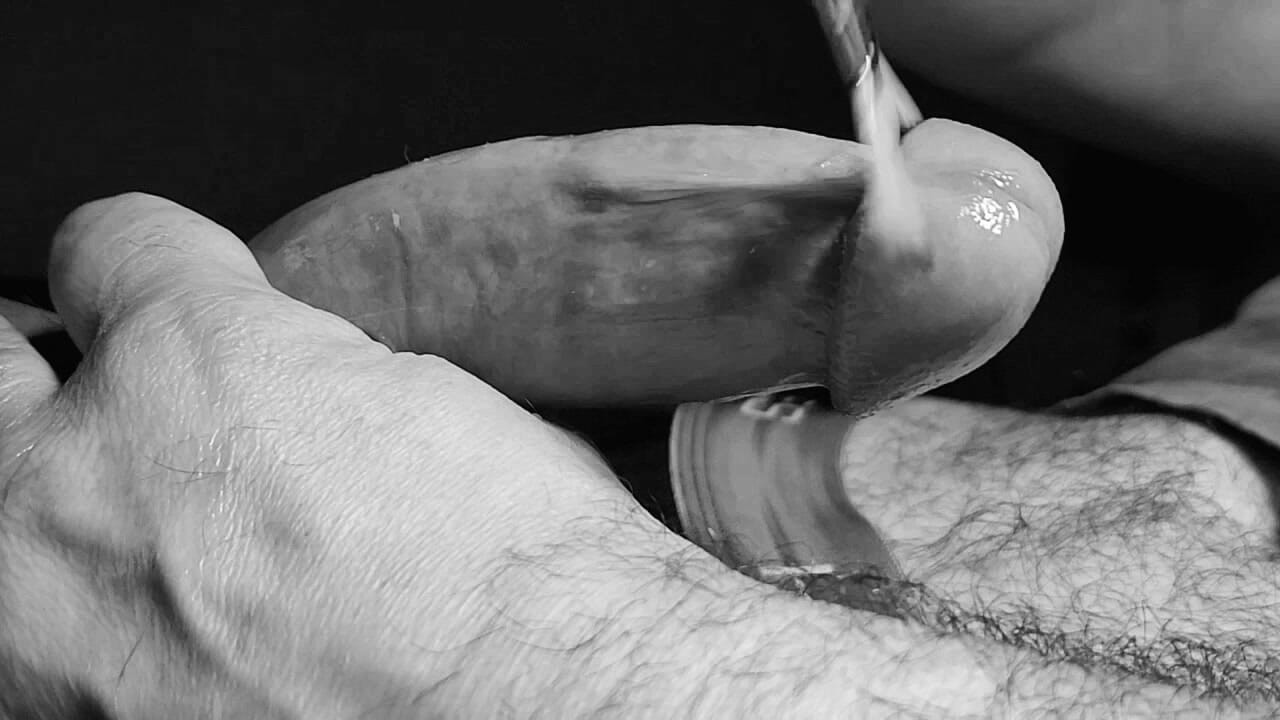 Edging with a paint brush.