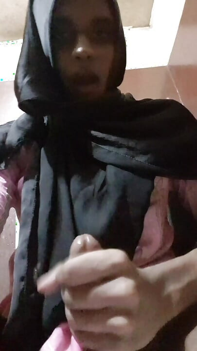 Asian sissy hijabi masterbation  fingering and spitt fetish