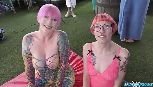 Seks bukkake bareng cewek bertato piggy dan rosa bagian 1