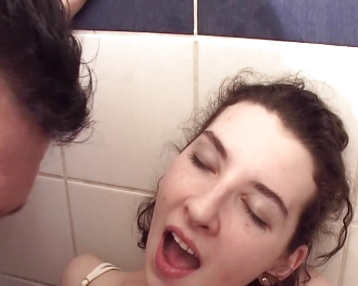Hairy French babe assfucked in the bathroom