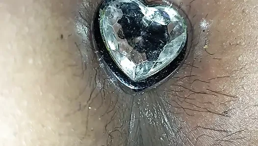 First I put an anal plug up her ass and then I put my dick in the anus o...