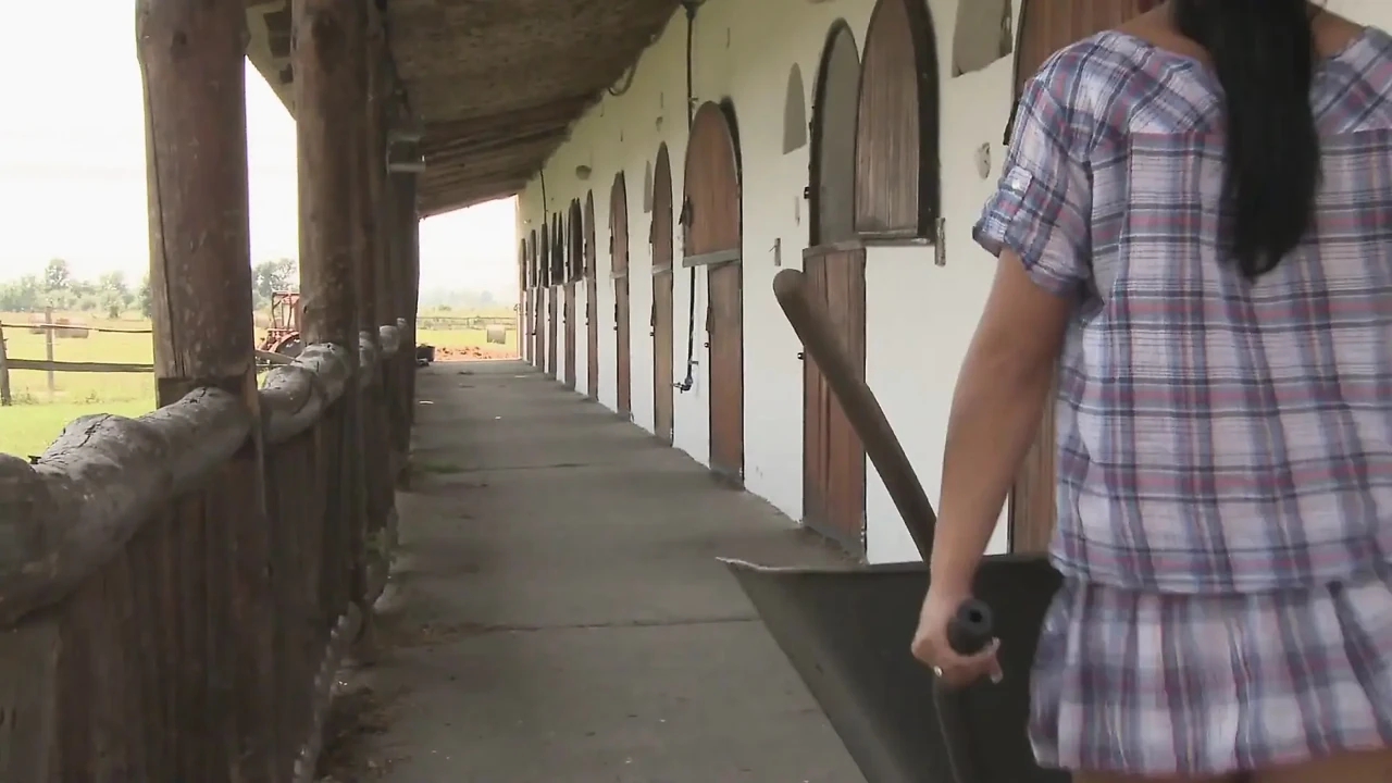 Outdoor barn sweaty anal fuck fest