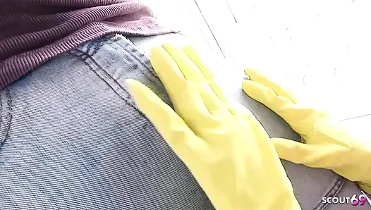 Sexy Blonde Teen Cleaning Lady Sera Passion Gives Boss a Hot Blowjob