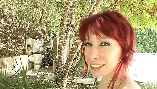 Busty redhead takes a massive mature cock