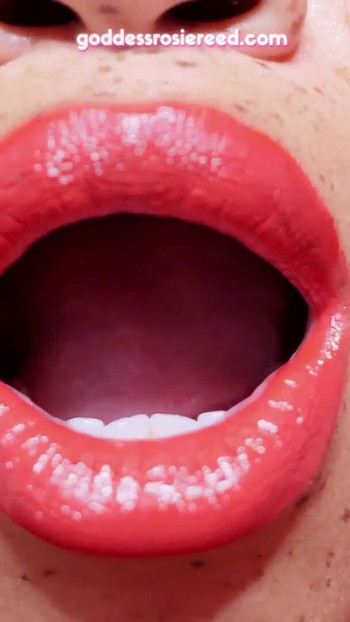Stunning moment from "GODDESS ROSIE REED - LIPSTICK MOUTH FETISH WORSHIP - EBONY LIPS"