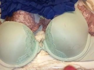 Cum in Kadi's bra and panties