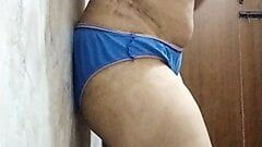 Young indian classmate oil massage of body at home Indian Desi classmate