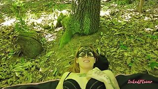 Pumping my tattooed milf pussy in the woods to the max, then masturbating until I squirt