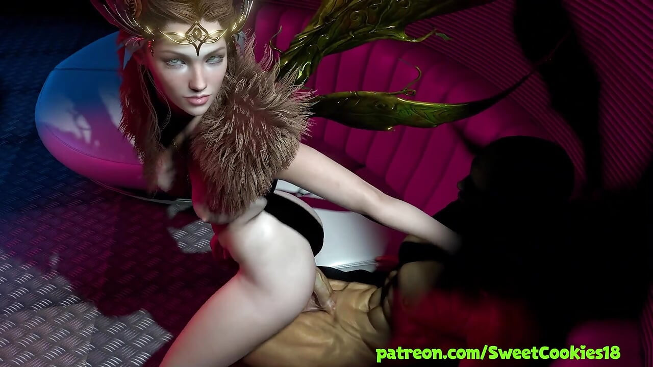 Sexy Fairy Girl Rides Cock in Neon Club