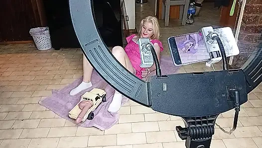 College Girl Gets Her Pussy Fucked with Rc Car