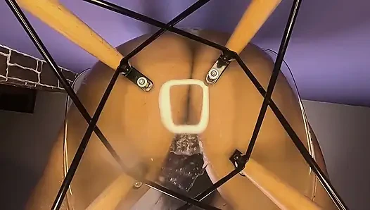 Überquellen transparenter stuhl
