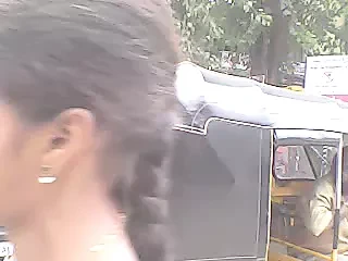 road side walking girls face and boobs