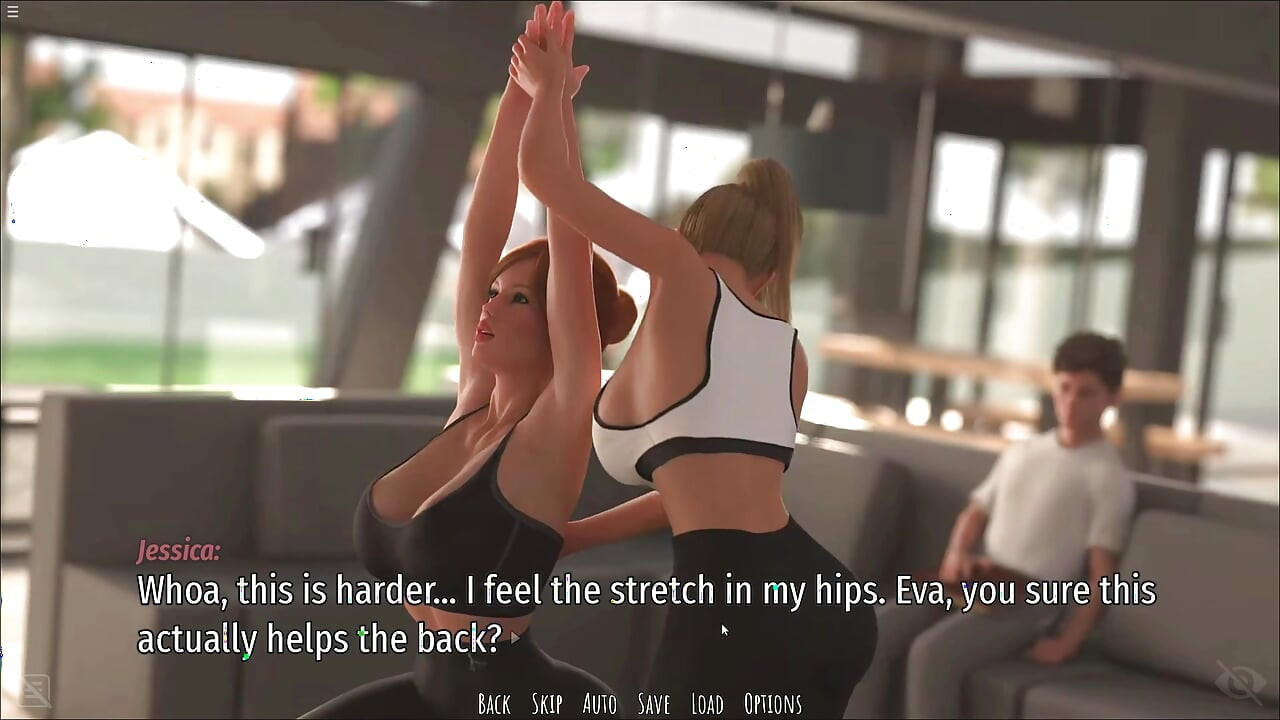 Big Ass Stepmom Leggins Phant Brokes While She Doing Yoga With Stepdaughter Infront Her Stepson