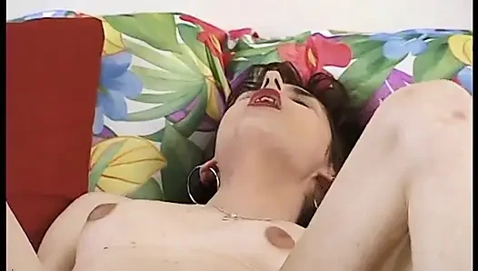 Hot MILF enjoys fucking her cunt with a dildo after fingering