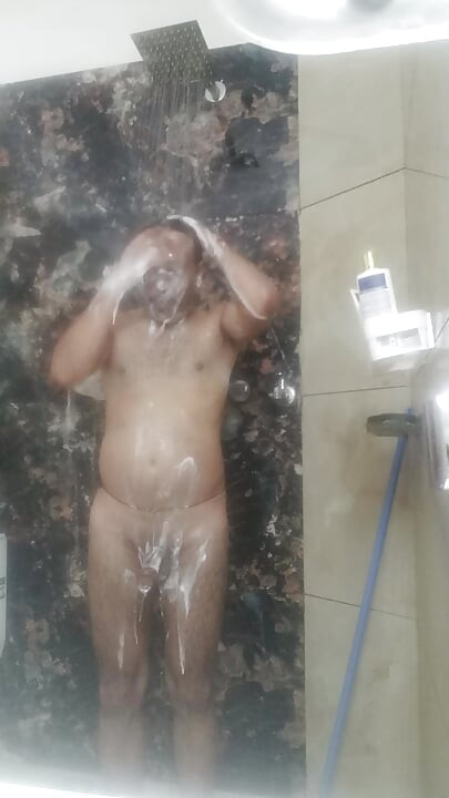 Indian desi man enjoy shower and masterbation show with neighbour and army officer