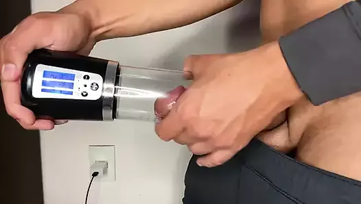 Automatic Pump Sucking a Small Dick and Inflating It, Making It Very Big