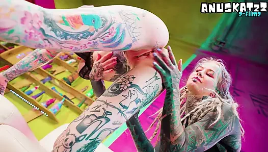 FFM Anal Threesome Big Cock Destroying Fake Tits & Hot Alternative Pornstars