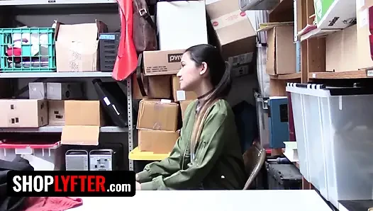 Shoplyfter - Skinny Mischievous Asian Jade Noir Caught Stealing and Got Disciplined by Perv Officer