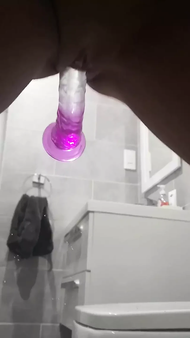 Perfect Bodied Milf Fucks a Dildo in Doggystyle in The Shower