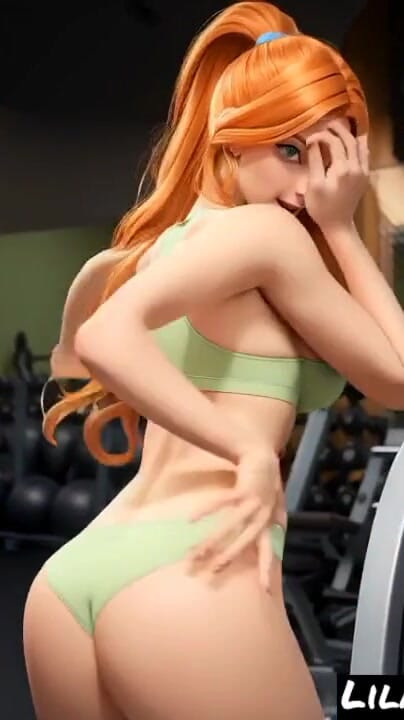 Snažan trenutak iz "Lile Ginger u fitness sportskom klubu (Ai model)"