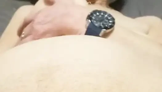 Vibrator orgasm alone in bed