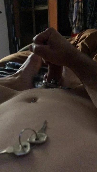 Cuckold out of chastity cums