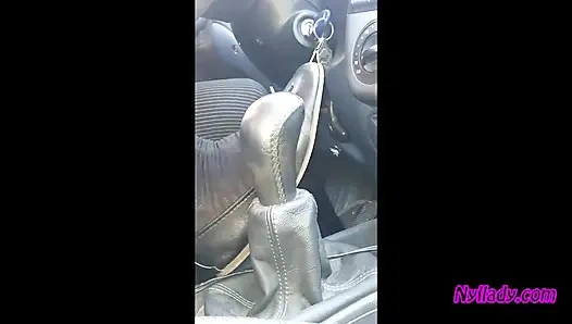 Nyllady Driving and Revving Her Bravo in High-heeled Boots and Black Ballet Flats