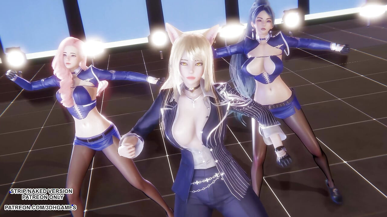 Mmd twice - charla que hablan Ahri Seraphine Kaisa, sexy liga de leyendas de la danza kpop hentai sin censura 4k 60fps