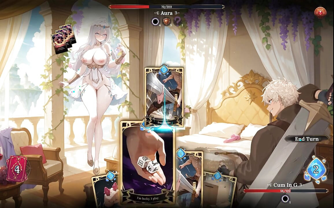 Aura 2 Lust of the Gods Hentai Game Ep.1 Stripping SEX battle with my GODDESS WIFE !