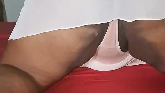 Evangelical stepdaughter studying the bible with the plug in her ass and sitting on the cock while the stepmother was in church