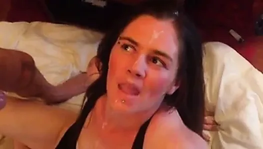Slutwife loves getting two facials!
