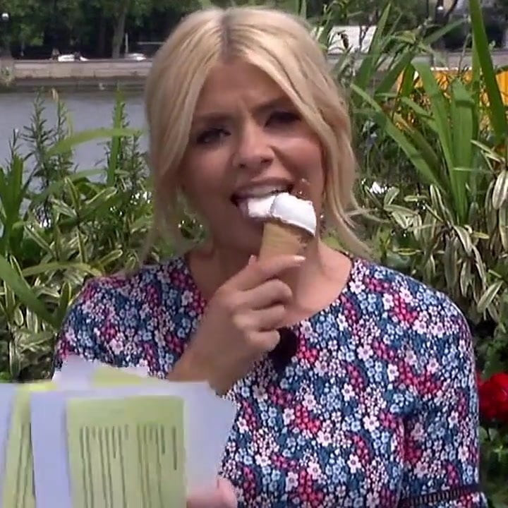 HOLLY WILLOUGHBY LICKING ICE CREAM SLO MO