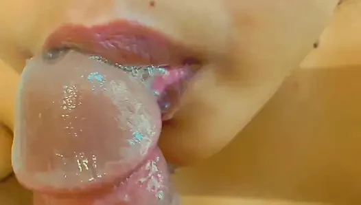 In the Middle of the Night, Stepmom Sucks Stepson's Big Cock, but Stepson Accidentally Ejaculates Inside Stepmom's Mouth