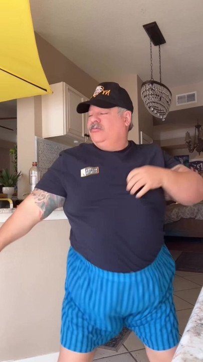Silly fat dancing bear with huge fupa