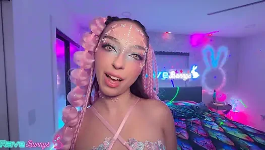 Brian Pumps Scarlett Full of Cum While Glowsticks Light Her Stockings!