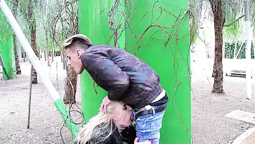 Deepthroat blonde girl anal