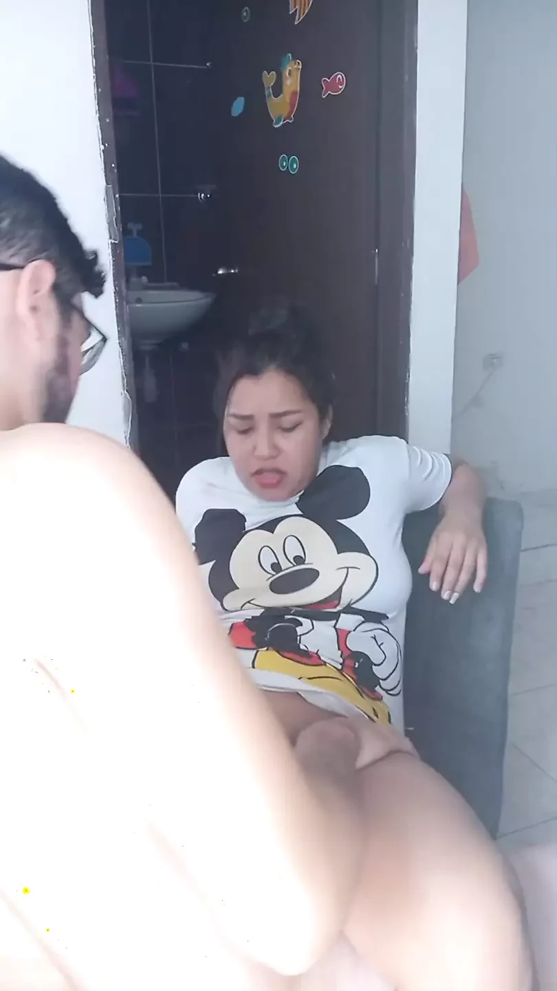 18 year old brunette big saggy tits from New York United States fuckibbng her stepbrother's big dick