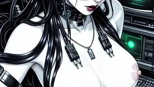 Computer demon girl sexy pose (Ai animation)