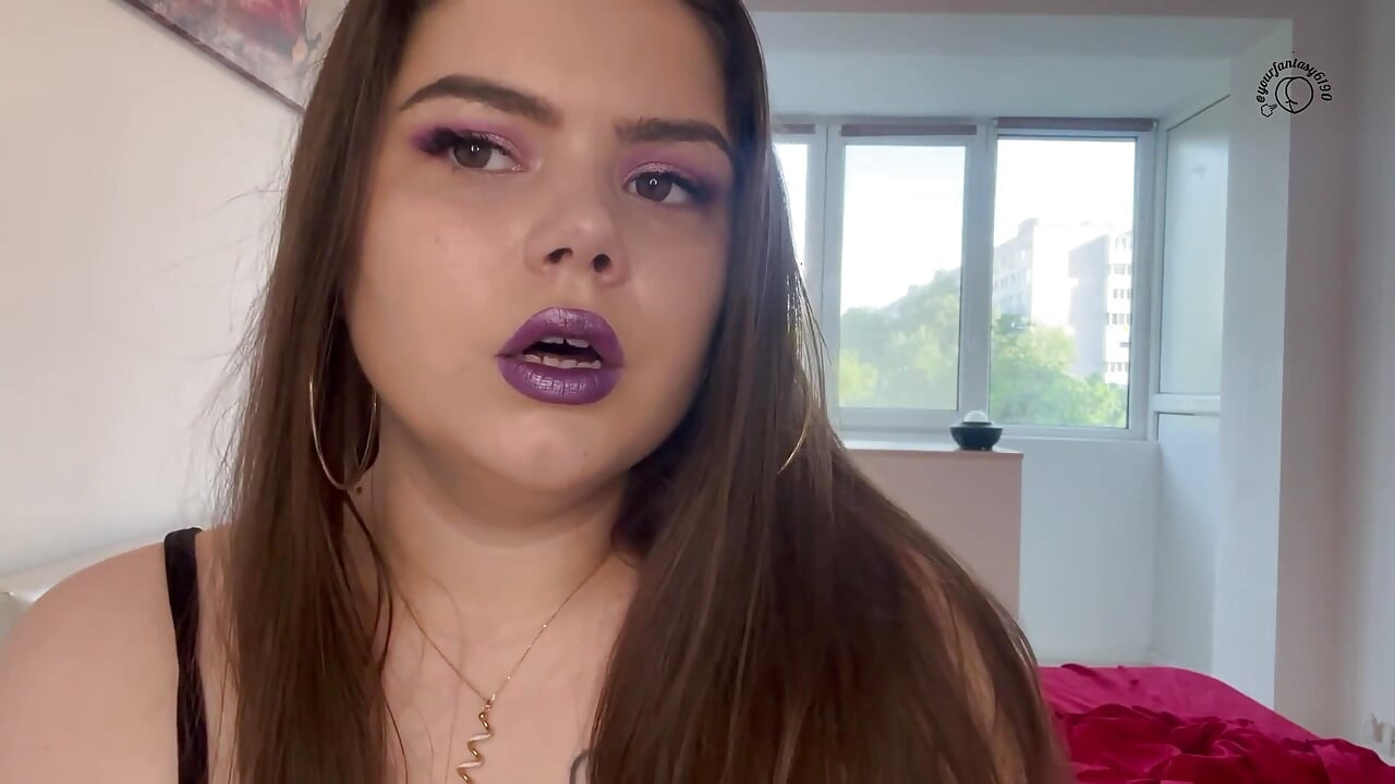 Smoking Cigarettes with Purple Make-up and Lipstick