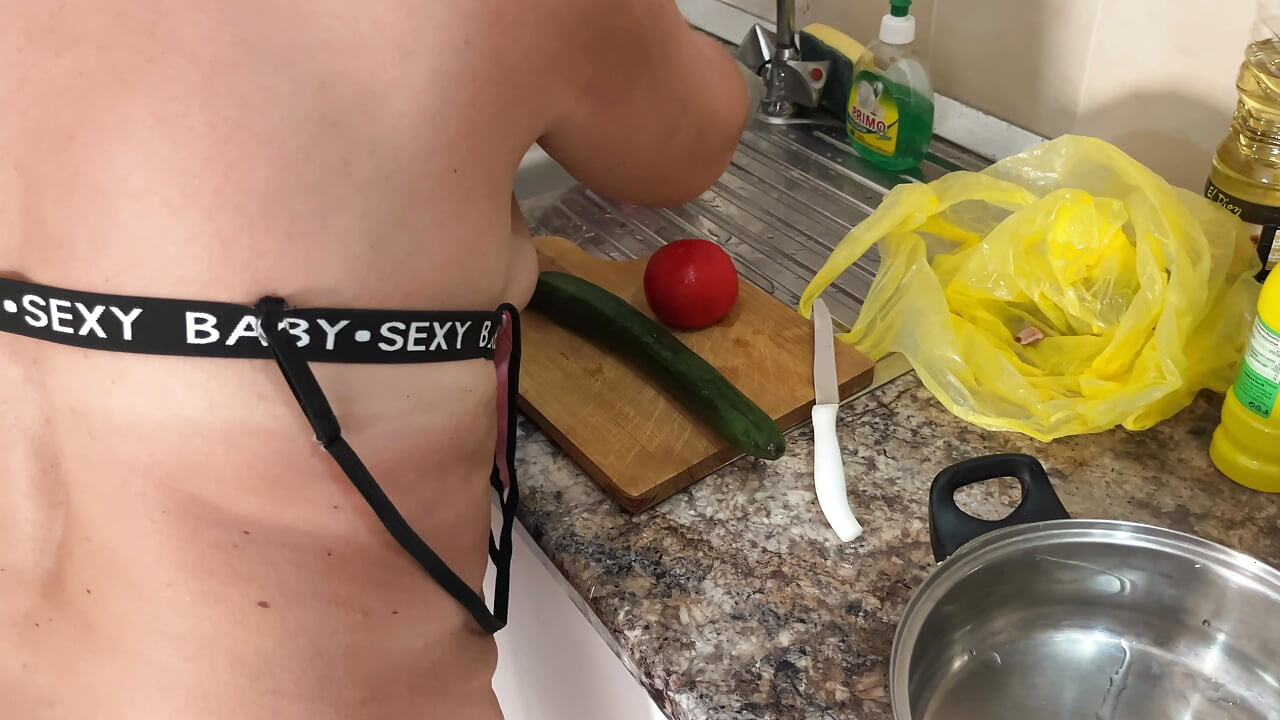 Zara Charm Striptease In Lingerie Making Lunch And Flashing Breasts