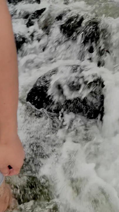 Jerking Off at the Waterfall - Feeling the Cool Air, the Fresh Breeze