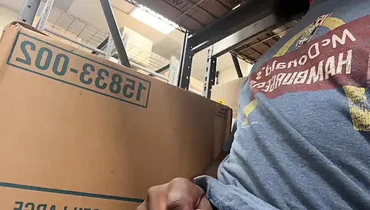 In The Back At My Job Jacking Off So I Can Let This Nut Out Cause I Was Horny All Day