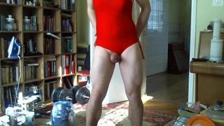 Heißer, sexy roter Badeanzug, meine Schwester