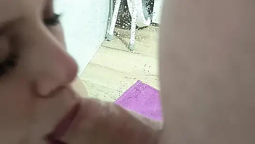 Hot blonde gets hot in the shower