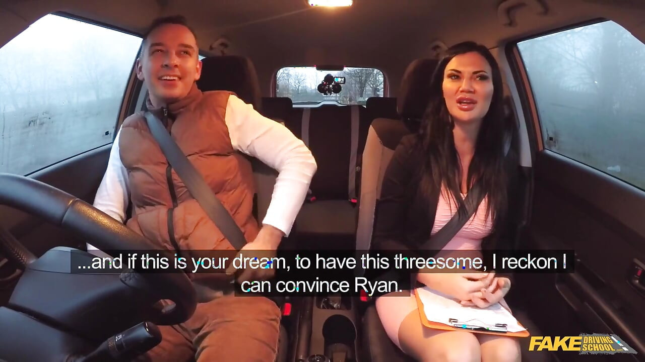Fake Driving School - Driving Exam Turns Wild: Double Creampie in the Car