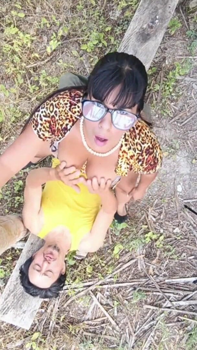 Fucking my big-assed stepmom in the woods | Clip 1
